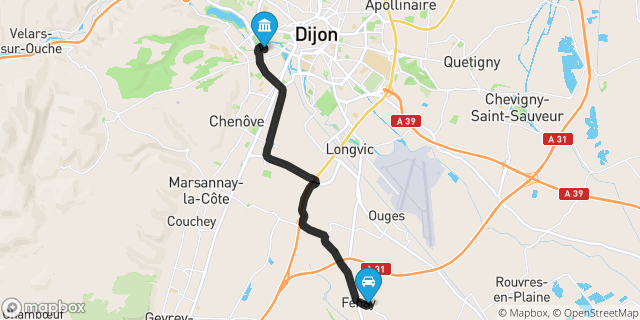 Itinéraire vers Dijon