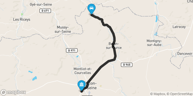 Itinéraire vers Châtillon-sur-Seine