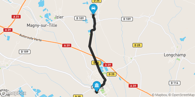 Itinéraire vers Genlis