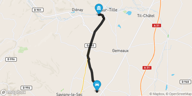 Itinéraire vers Is-sur-Tille