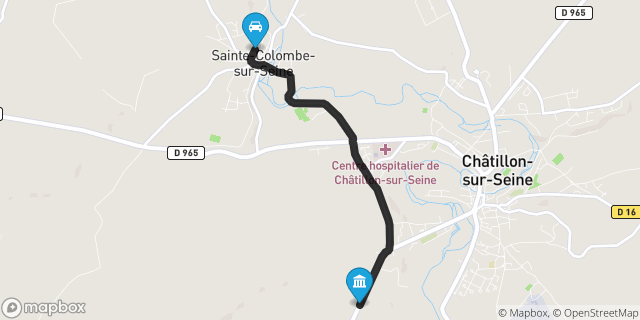 Itinéraire vers Châtillon-sur-Seine