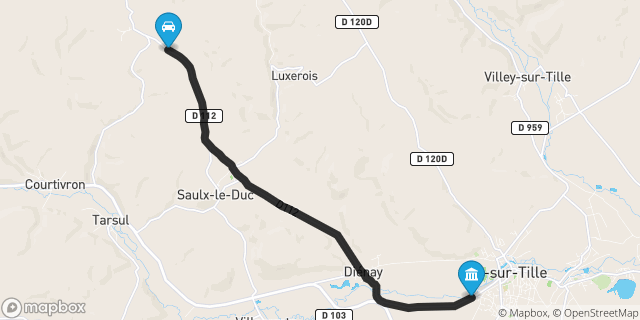 Itinéraire vers Is-sur-Tille
