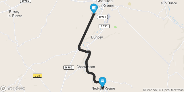 Itinéraire vers Châtillon-sur-Seine