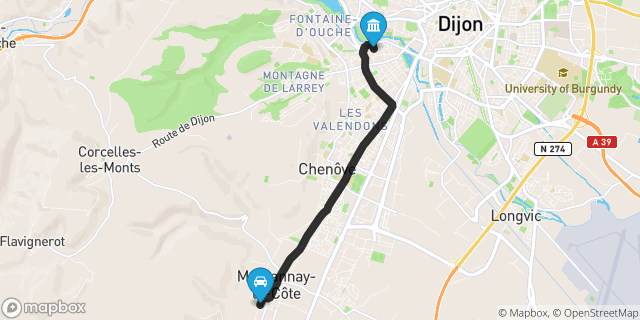 Itinéraire vers Dijon