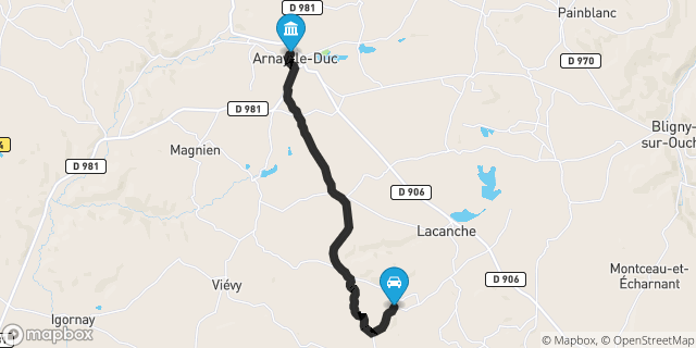 Itinéraire vers Arnay-le-Duc