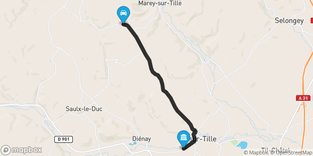 Itinéraire vers Is-sur-Tille