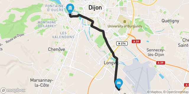Itinéraire vers Dijon