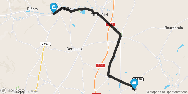 Itinéraire vers Is-sur-Tille