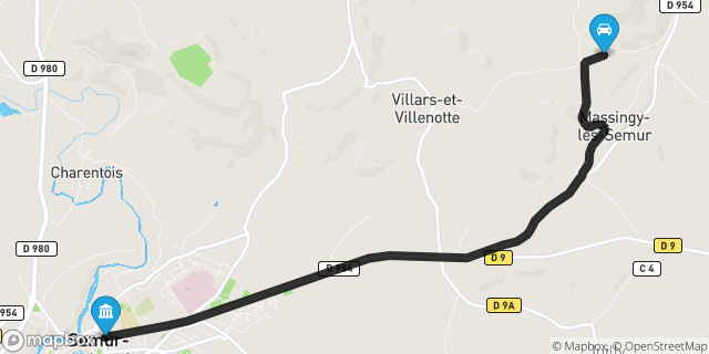 Itinéraire vers Semur-en-Auxois