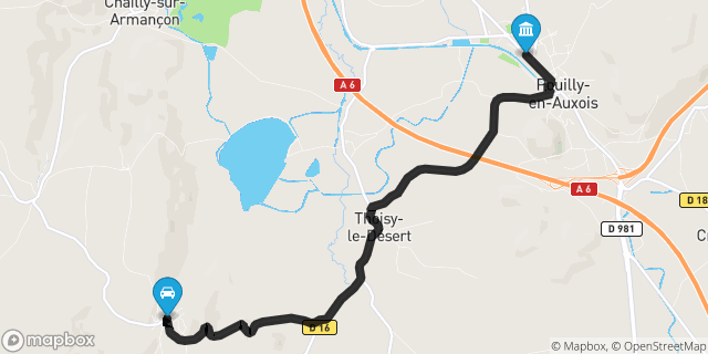 Itinéraire vers Pouilly-en-Auxois