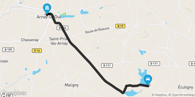 Itinéraire vers Arnay-le-Duc