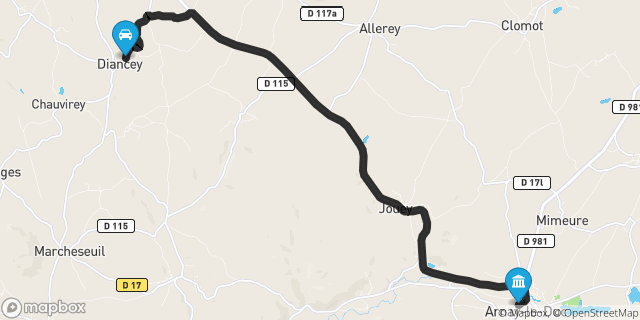 Itinéraire vers Arnay-le-Duc