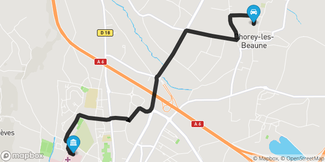 Itinéraire vers Beaune