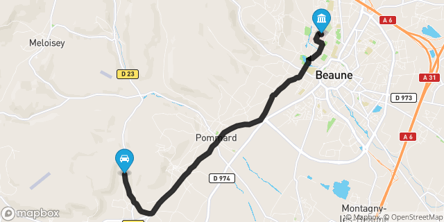 Itinéraire vers Beaune