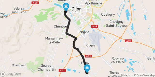 Itinéraire vers Dijon