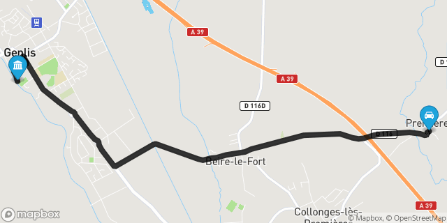 Itinéraire vers Genlis
