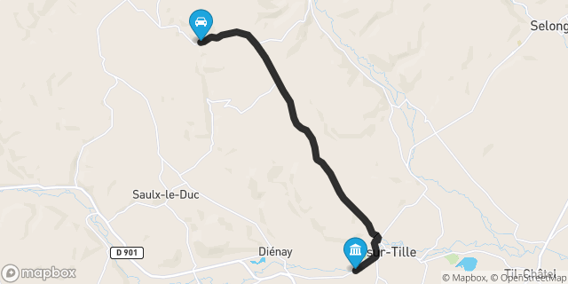 Itinéraire vers Is-sur-Tille