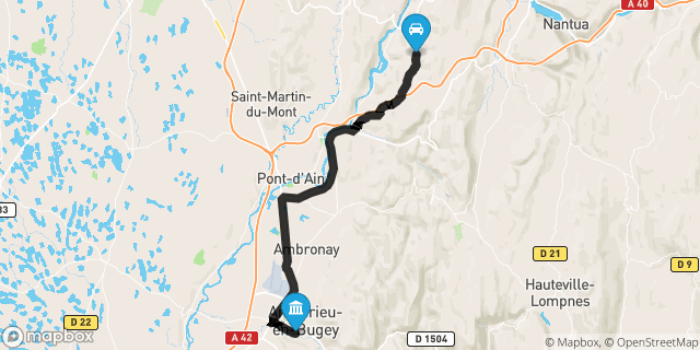 Itinéraire vers Ambérieu-en-Bugey
