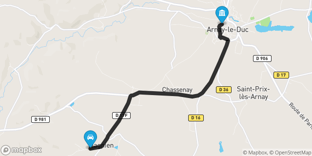 Itinéraire vers Arnay-le-Duc