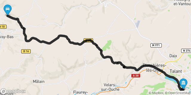 Itinéraire vers Dijon