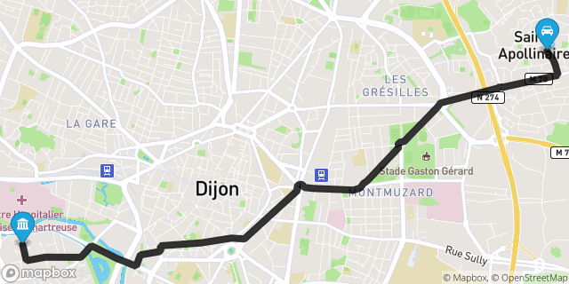 Itinéraire vers Dijon