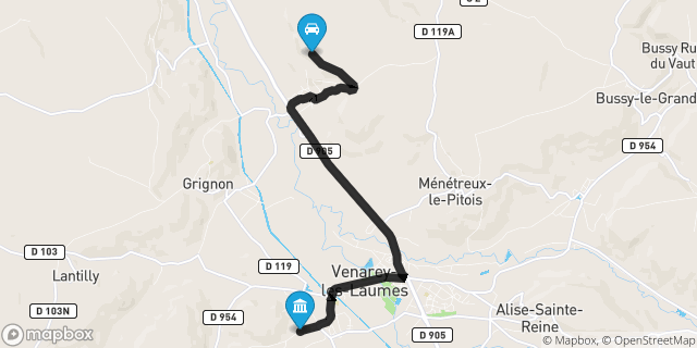 Itinéraire vers Venarey-les-Laumes