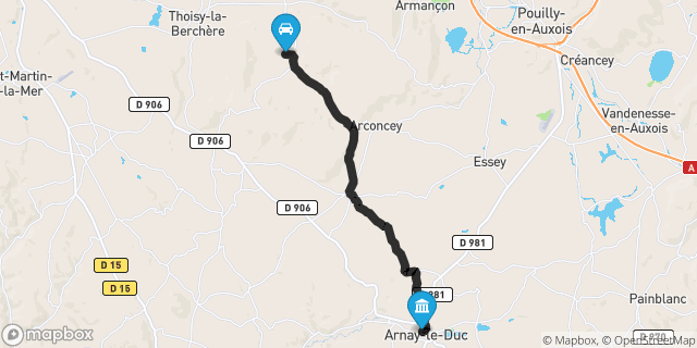 Itinéraire vers Arnay-le-Duc