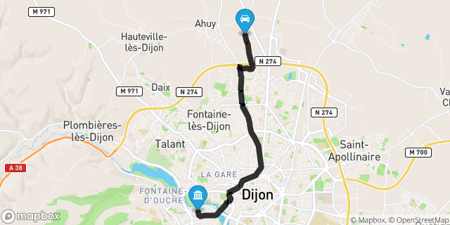 Itinéraire vers Dijon