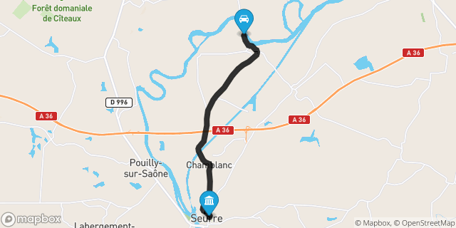Itinéraire vers Seurre