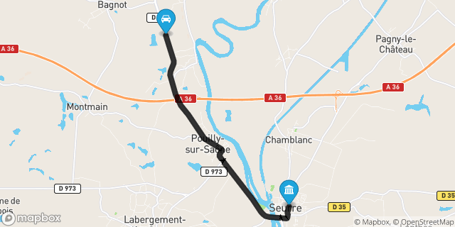 Itinéraire vers Seurre