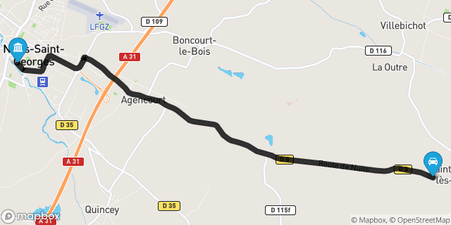 Itinéraire vers Nuits-Saint-Georges