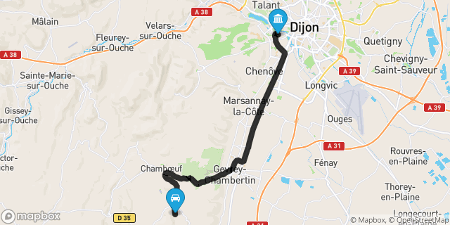 Itinéraire vers Dijon