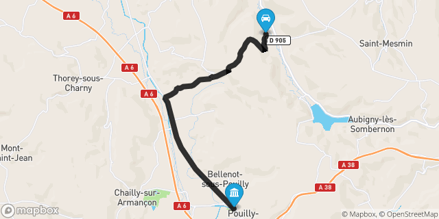 Itinéraire vers Pouilly-en-Auxois