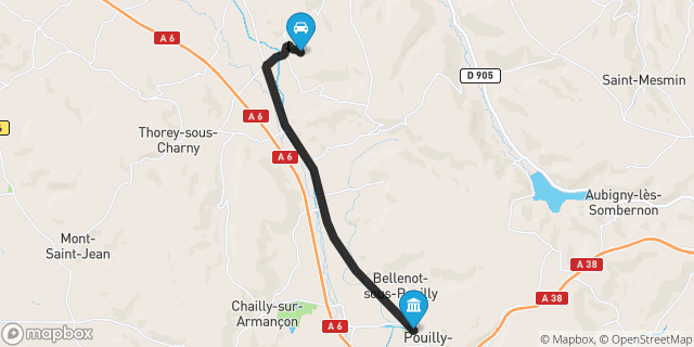 Itinéraire vers Pouilly-en-Auxois