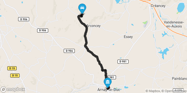 Itinéraire vers Arnay-le-Duc