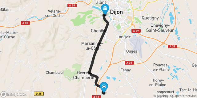 Itinéraire vers Dijon