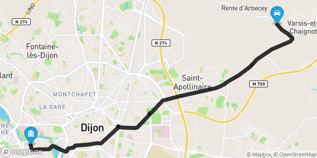 Itinéraire vers Dijon