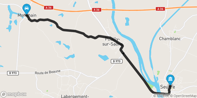 Itinéraire vers Seurre