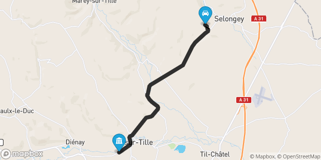 Itinéraire vers Is-sur-Tille