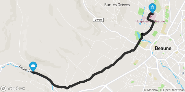 Itinéraire vers Beaune