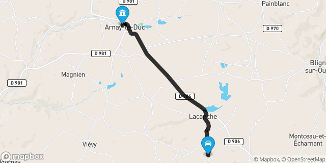 Itinéraire vers Arnay-le-Duc