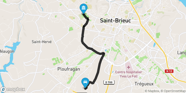 Itinéraire vers Saint-Brieuc
