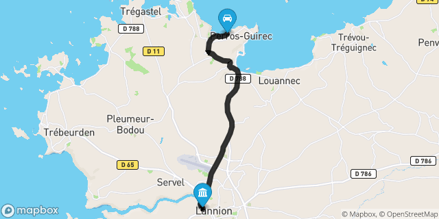 Itinéraire vers Lannion