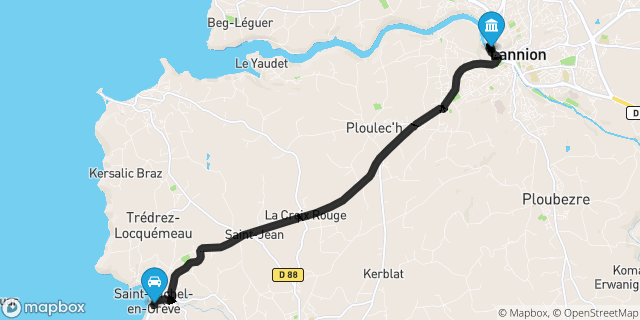 Itinéraire vers Lannion