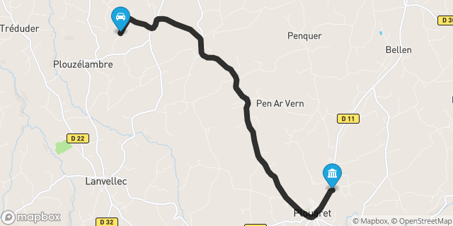 Itinéraire vers Plouaret