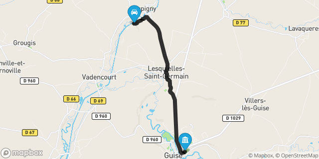 Itinéraire vers Guise