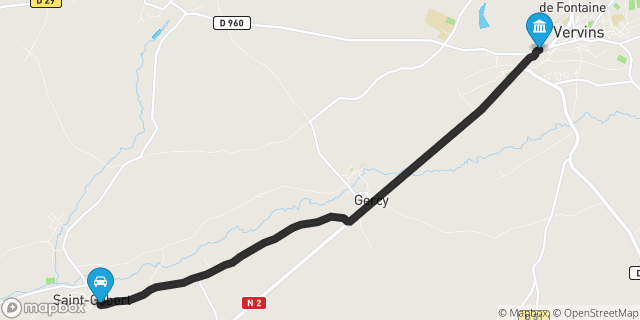 Itinéraire vers Vervins