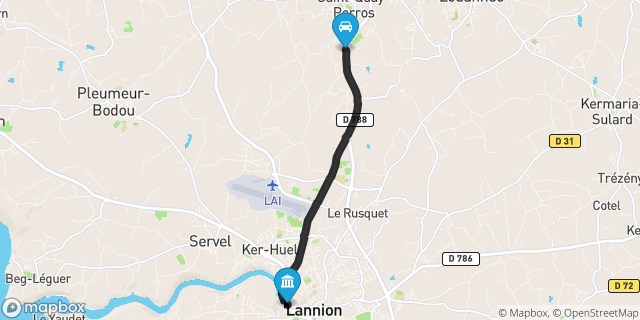 Itinéraire vers Lannion