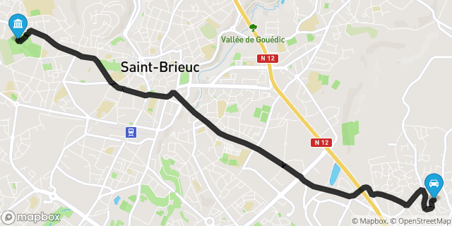 Itinéraire vers Saint-Brieuc