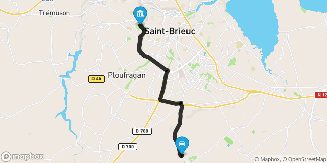 Itinéraire vers Saint-Brieuc